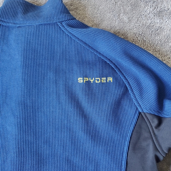 Spyder Royal Blue and Black Quarter-Zip Pullover - Picture 10 of 13